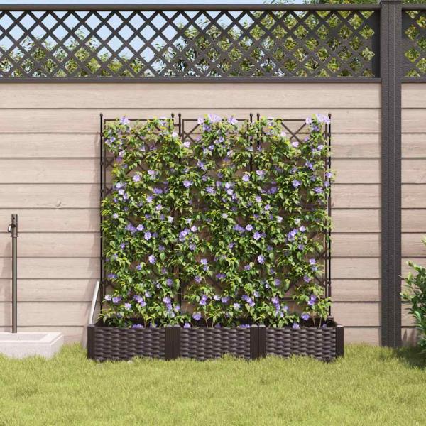Garten-Pflanzgefäß 3 stk. Braun 120 x 40 x 125,5 cm PP