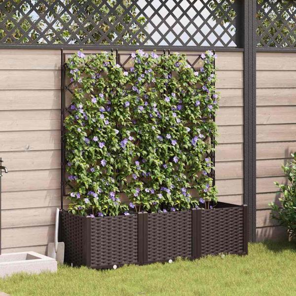 ARDEBO.de - Garten-Pflanzgefäß 3 stk. Braun 120 x 40 x 143 cm PP