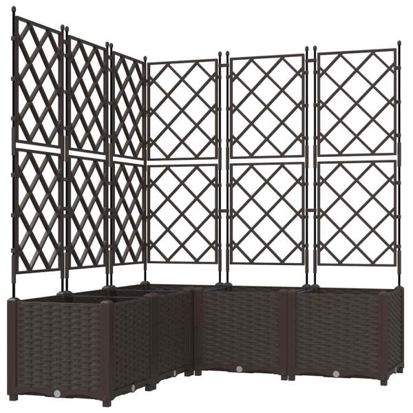 Garten-Pflanzgefäß 5 stk. Braun 120 x 120 x 143 cm PP