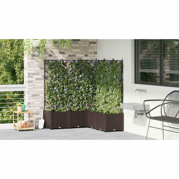 Garten-Pflanzgefäß 5 stk. Braun 120 x 120 x 143 cm PP
