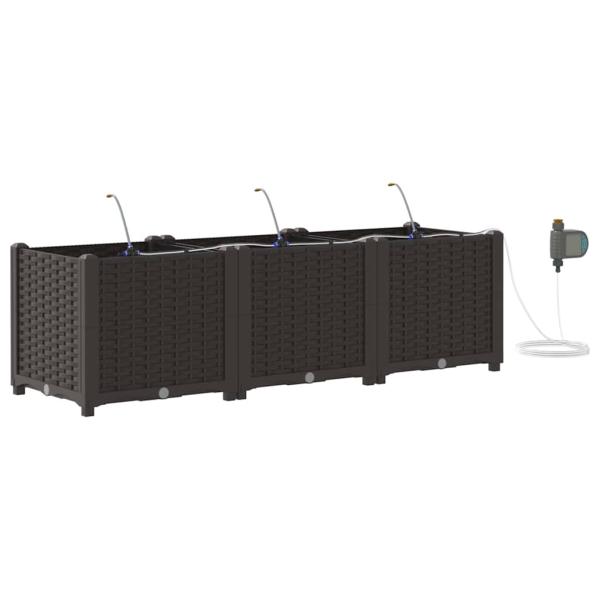 Garten-Pflanzgefäß 3 Stk. Braun 120 x 40 x 37,5 cm PP