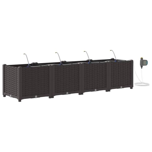 Garten-Pflanzgefäß 4 Stk. Braun 160 x 40 x 37,5 cm PP
