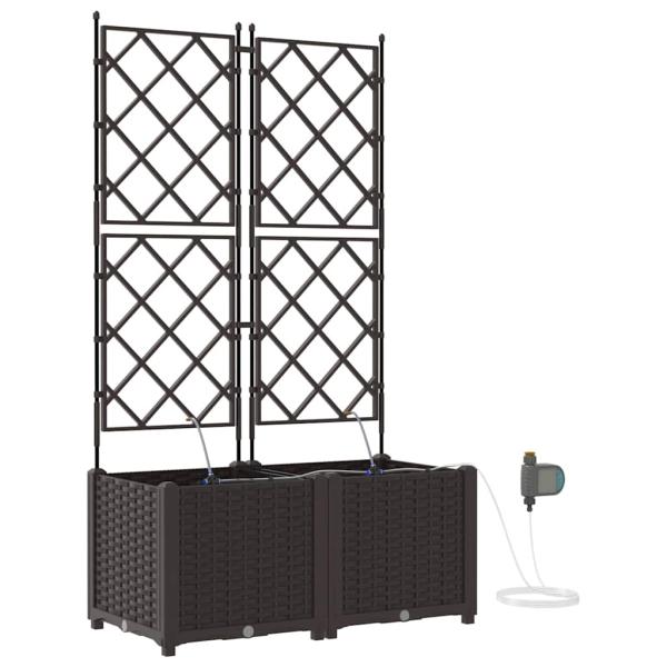 Garten-Pflanzgefäß 2 Stk. Braun 80 x 40 x 142 cm PP