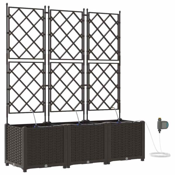 Garten-Pflanzgefäß 3 Stk. Braun 120 x 40 x 142 cm PP