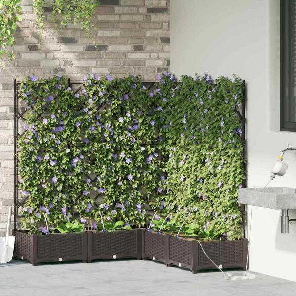 Garten-Pflanzgefäß 5 Stk. Braun 120 x 120 x 126 cm PP