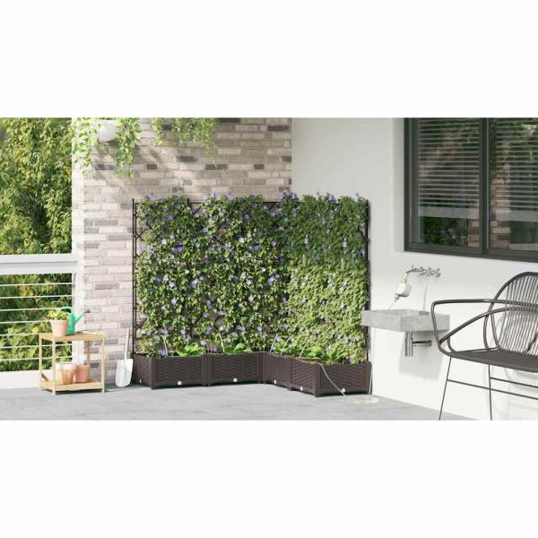 Garten-Pflanzgefäß 5 Stk. Braun 120 x 120 x 126 cm PP