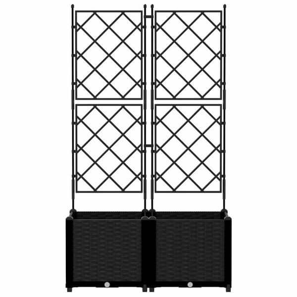 Garten-Pflanzgefäß 2 stk. Schwarz 80 x 40 x 143 cm PP