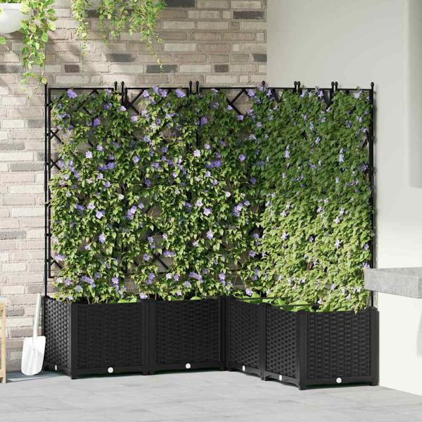 ARDEBO.de - Garten-Pflanzgefäß 5 stk. Schwarz 120 x 120 x 143 cm PP