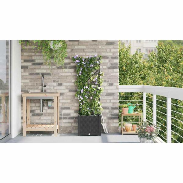 Garten-Pflanzgefäß Schwarz 40 x 40 x 142 cm PP