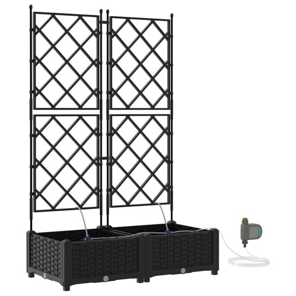 Garten-Pflanzgefäß 2 Stk. Schwarz 80 x 40 x 126 cm PP