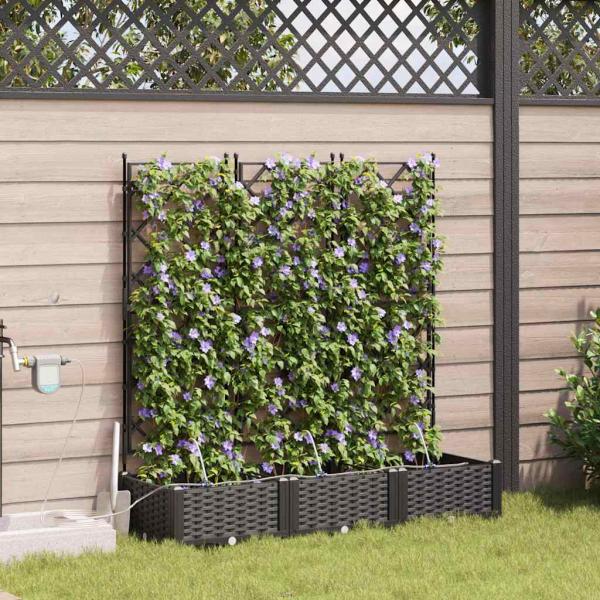 Garten-Pflanzgefäß 3 Stk. Schwarz 120 x 40 x 126 cm PP