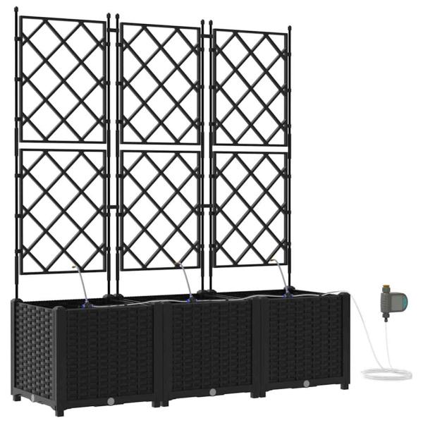 Garten-Pflanzgefäß 3 Stk. Schwarz 120 x 40 x 142 cm PP