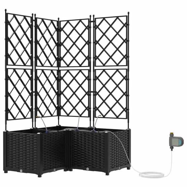 Garten-Pflanzgefäß 3 Stk. Schwarz 80 x 80 x 142 cm PP