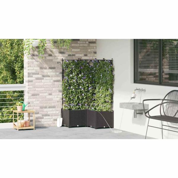 Garten-Pflanzgefäß 3 Stk. Schwarz 80 x 80 x 142 cm PP