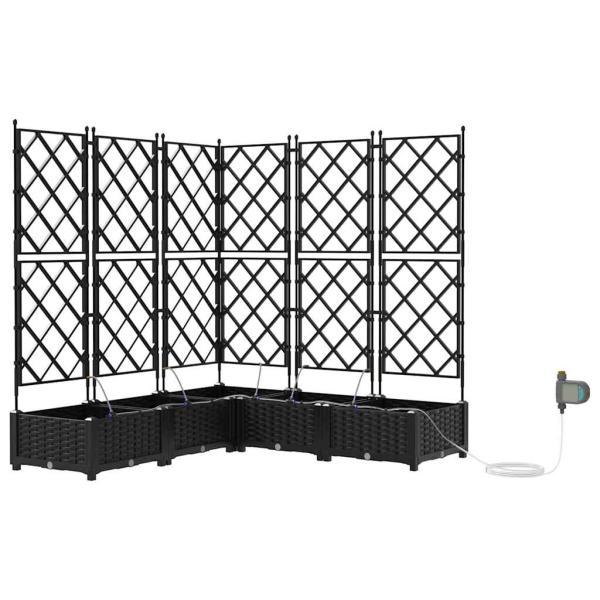 Garten-Pflanzgefäß 5 Stk. Schwarz 120 x 120 x 126 cm PP