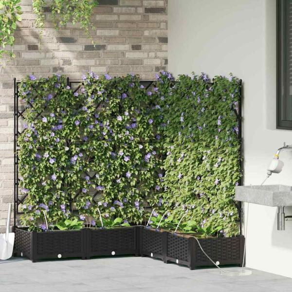 Garten-Pflanzgefäß 5 Stk. Schwarz 120 x 120 x 126 cm PP