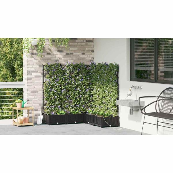 Garten-Pflanzgefäß 5 Stk. Schwarz 120 x 120 x 126 cm PP