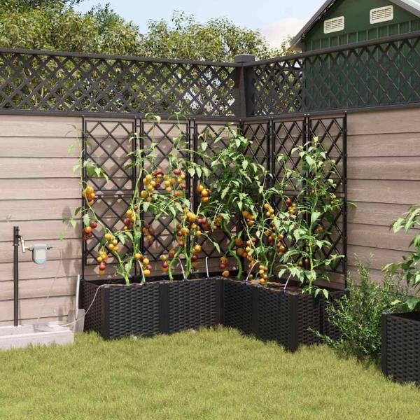 ARDEBO.de - Garten-Pflanzgefäß 5 stk. Schwarz 120 x 120 x 142 cm PP