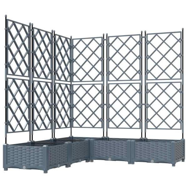Garten-Pflanzgefäß 5 Stk. Hellgrau 120 x 120 x 125,5 cm PP