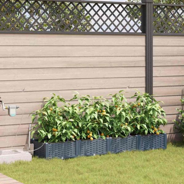 ARDEBO.de - Garten-Pflanzgefäß 4 Stk. Hellgrau 160 x 40 x 22 cm PP