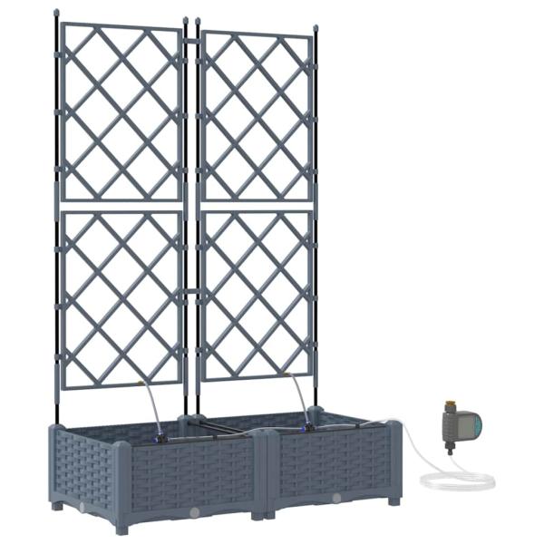 Garten-Pflanzgefäß 2 Stk. Hellgrau 80 x 40 x 126 cm PP