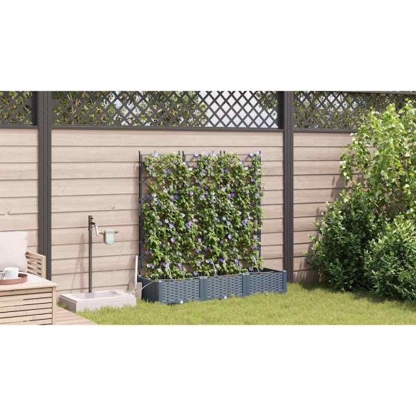 Garten-Pflanzgefäß 3 Stk. Hellgrau 120 x 40 x 126 cm PP