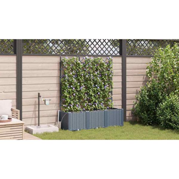 Garten-Pflanzgefäß 3 Stk. Hellgrau 120 x 40 x 142 cm PP