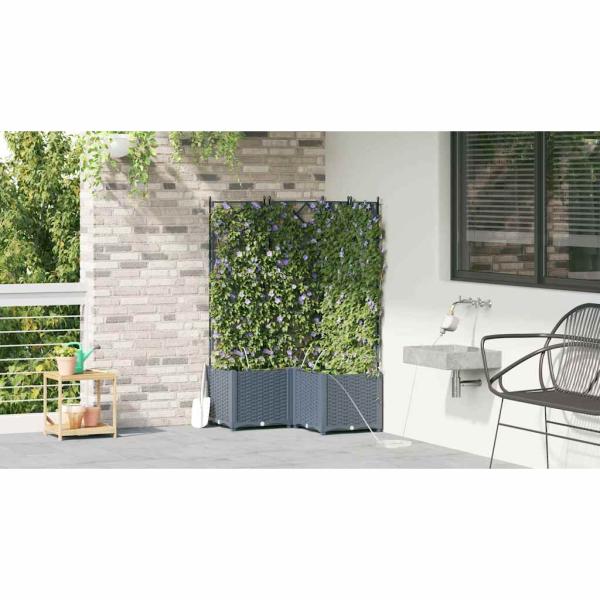 Garten-Pflanzgefäß 3 Stk. Hellgrau 80 x 80 x 142 cm PP