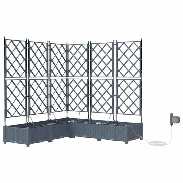 Garten-Pflanzgefäß 5 Stk. Hellgrau 120 x 120 x 126 cm PP