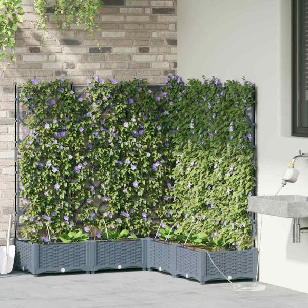 Garten-Pflanzgefäß 5 Stk. Hellgrau 120 x 120 x 126 cm PP