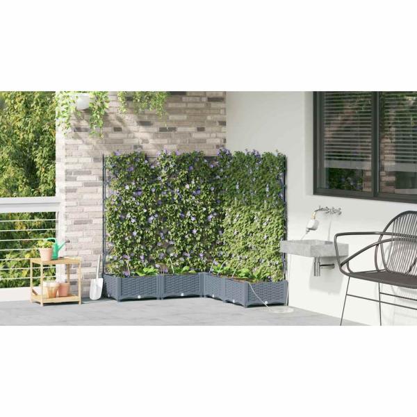Garten-Pflanzgefäß 5 Stk. Hellgrau 120 x 120 x 126 cm PP