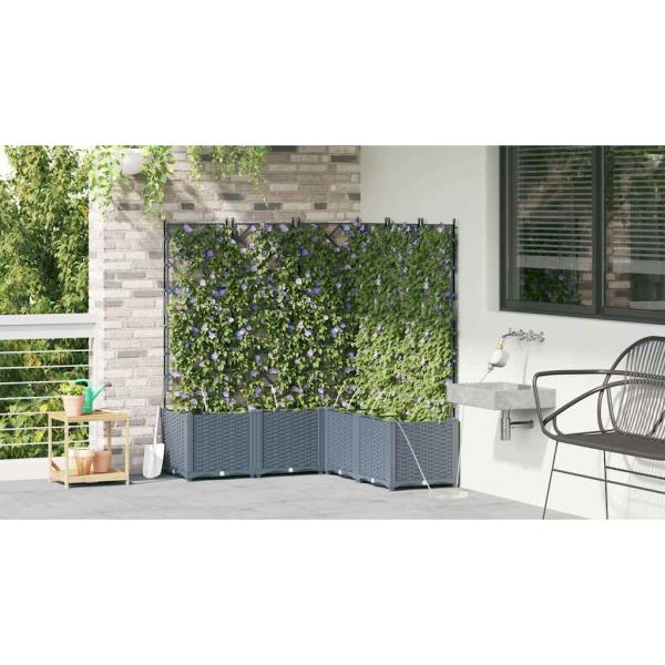 Garten-Pflanzgefäß 5 Stk. Hellgrau 120 x 120 x 142 cm PP