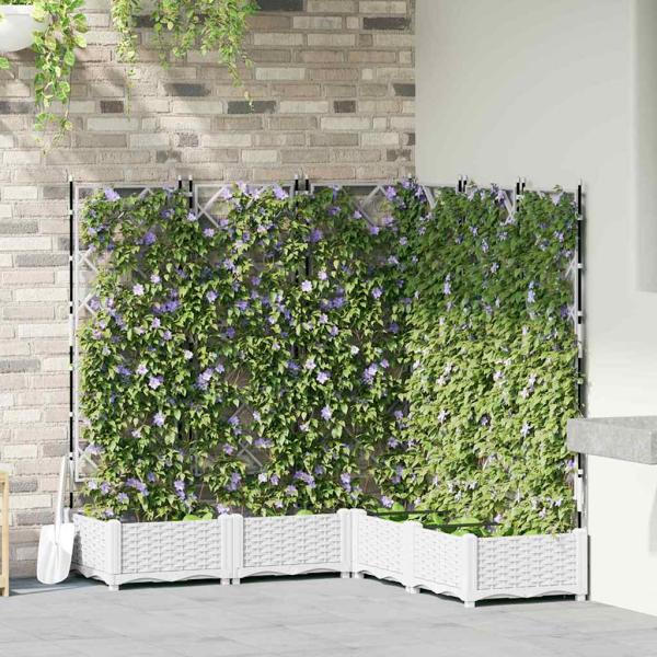 ARDEBO.de - Garten-Pflanzgefäß 5 stk. Weiß 120 x 120 x 125,5 cm PP