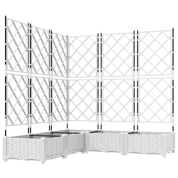 Garten-Pflanzgefäß 5 stk. Weiß 120 x 120 x 125,5 cm PP