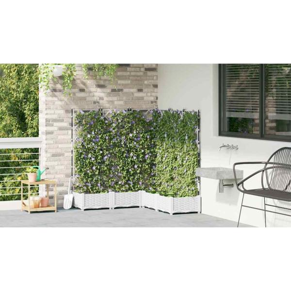 Garten-Pflanzgefäß 5 stk. Weiß 120 x 120 x 125,5 cm PP