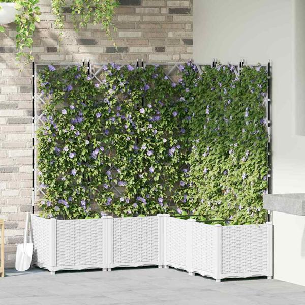 ARDEBO.de - Garten-Pflanzgefäß 5 Stk. Weiß 120 x 120 x 143 cm PP