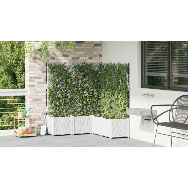 Garten-Pflanzgefäß 5 Stk. Weiß 120 x 120 x 143 cm PP