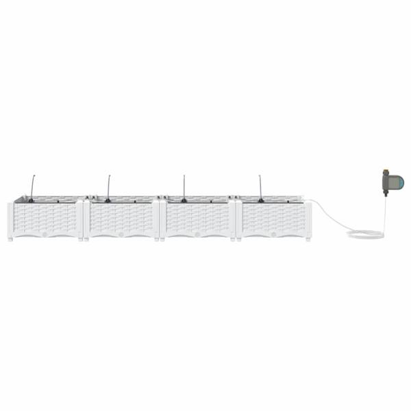 Garten-Pflanzgefäß 4 Stk. Weiß 160 x 40 x 22 cm PP