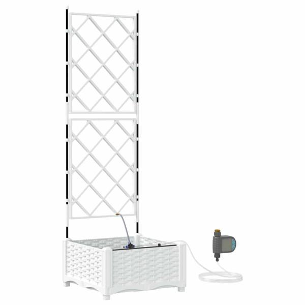 Garten-Pflanzgefäß Weiß 40 x 40 x 126 cm PP