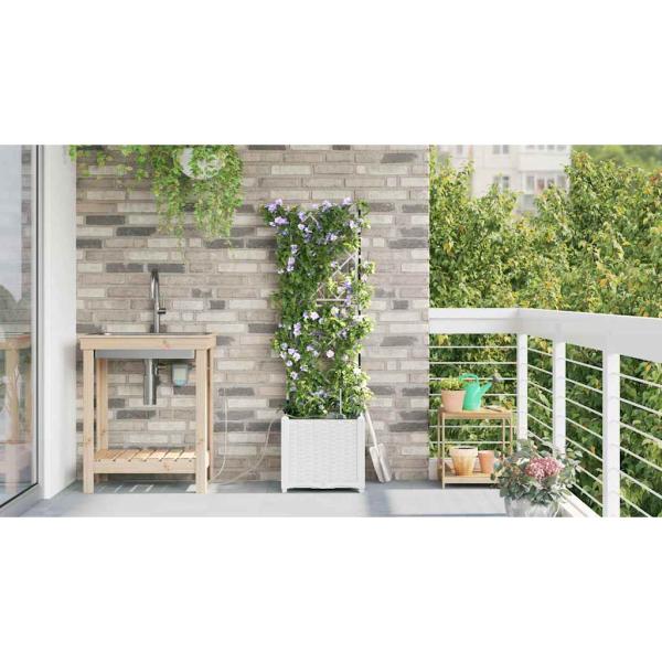 Garten-Pflanzgefäß Weiß 40 x 40 x 142 cm PP