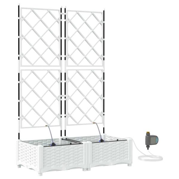 Garten-Pflanzgefäß 2 Stk. Weiß 80 x 40 x 126 cm PP