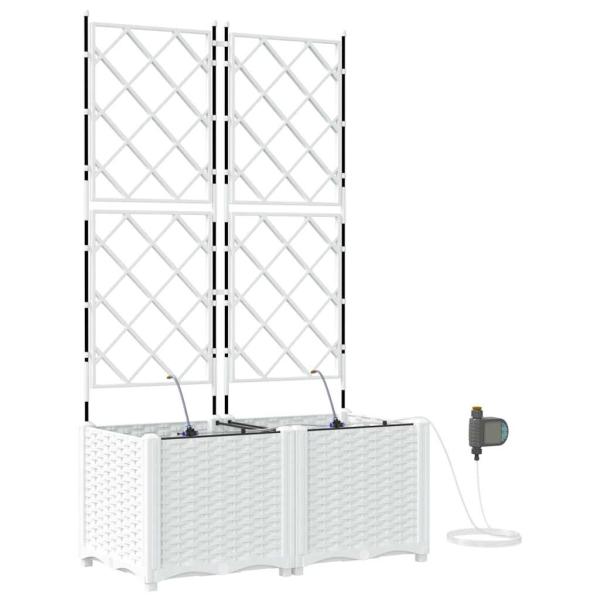 Garten-Pflanzgefäß 2 Stk. Weiß 80 x 40 x 142 cm PP