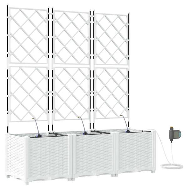 Garten-Pflanzgefäß 3 Stk. Weiß 120 x 40 x 142 cm PP