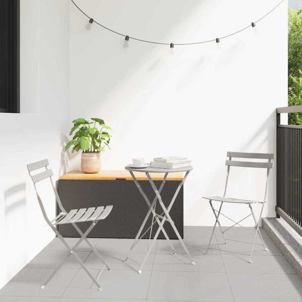 ARDEBO.de - Klapp Bistro Set 3 Stk. Beige Stahl
