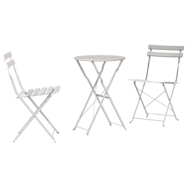 Klapp Bistro Set 3 Stk. Beige Stahl