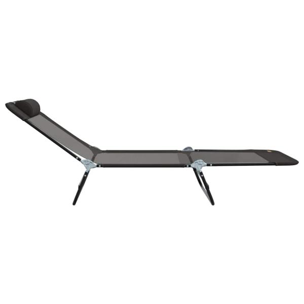 Klappbare Sonnenliege Schwarz 182 x 55 x 85,5 cm Textilene
