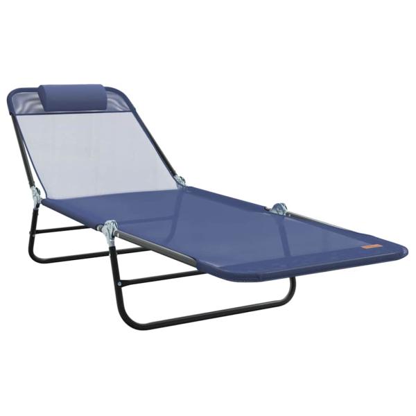 Klappbare Sonnenliege Marineblau 182 x 55 x 85,5 cm Textilene