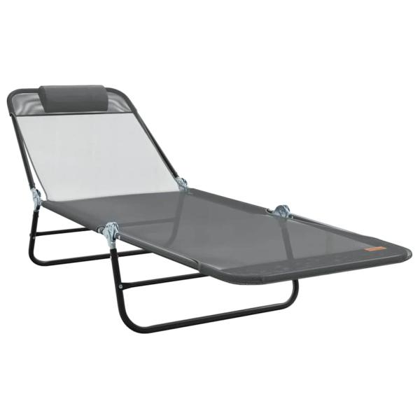 Klappbare Sonnenliege Grau 182 x 55 x 85,5 cm Textilene