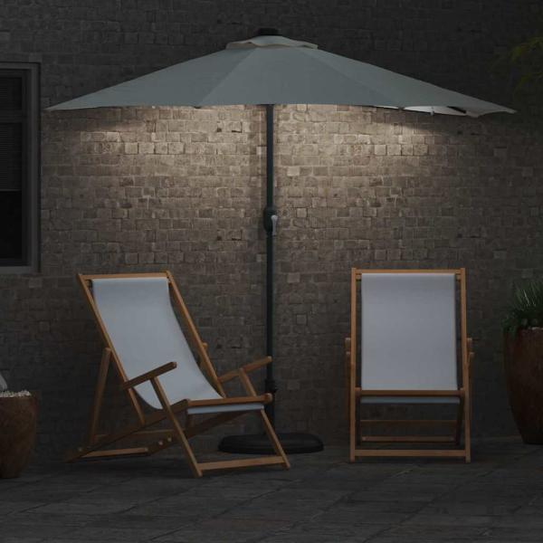 Garten-Sonnenschirm Sand 294 x 150 x 223 cm Polyester und Stahl