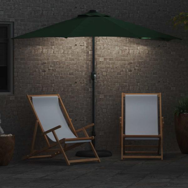 Gartensonnenschirm 294 x 150 x 224 cm Polyester und Stahl Grün